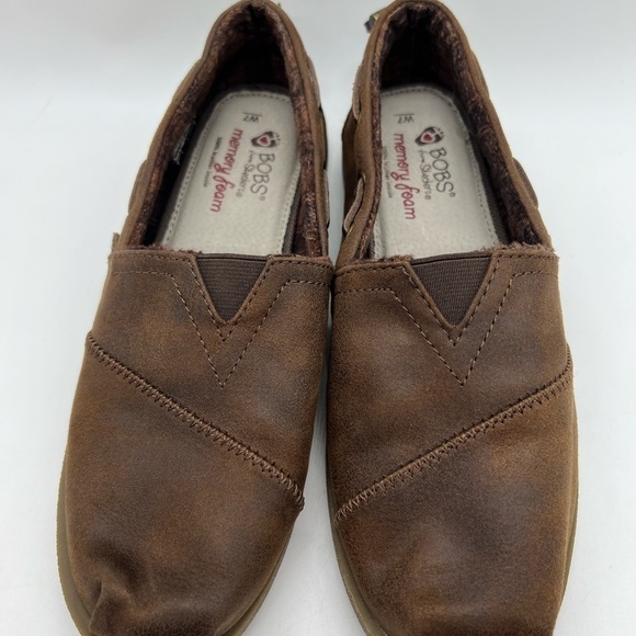 BOB’S BY SKETCHERS CHILL LUXE BY ALARGATA WOMENS DARK BROWN FLAT SLIP ONS SIZE 7 - Picture 5 of 9